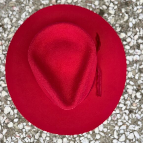 Grand Central Custom Red Felt Wide Brim Western Hat 7 1/4 main image 7